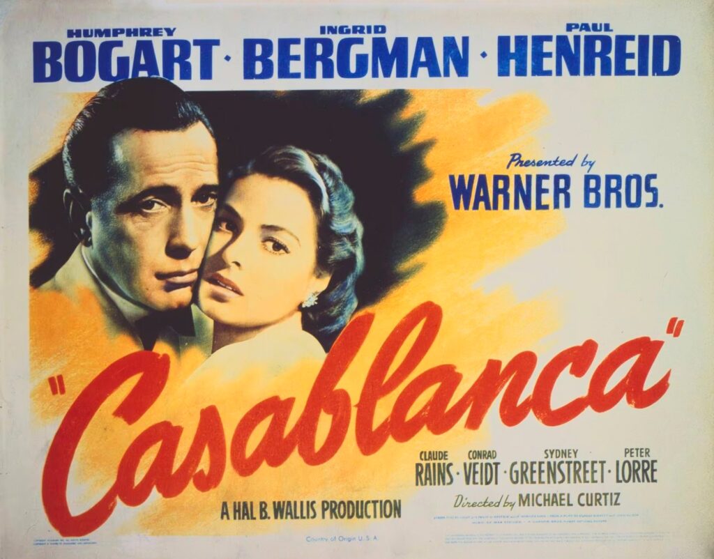 Casablanca, clássico do cinema, reuniu equipe e atores que saíram da Europa à procura de refúgio. Assista aqui em UHD.